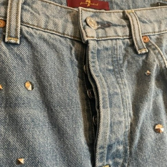 7 FOR ALL MANKIND Josefina Distressed Studded Boyfriend Jeans - Picture 5 of 8